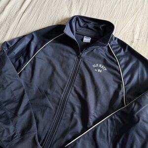 Old Navy Full Zip Track Jacket Windbreaker Men’s Large Navy Blue Athletic Y2K